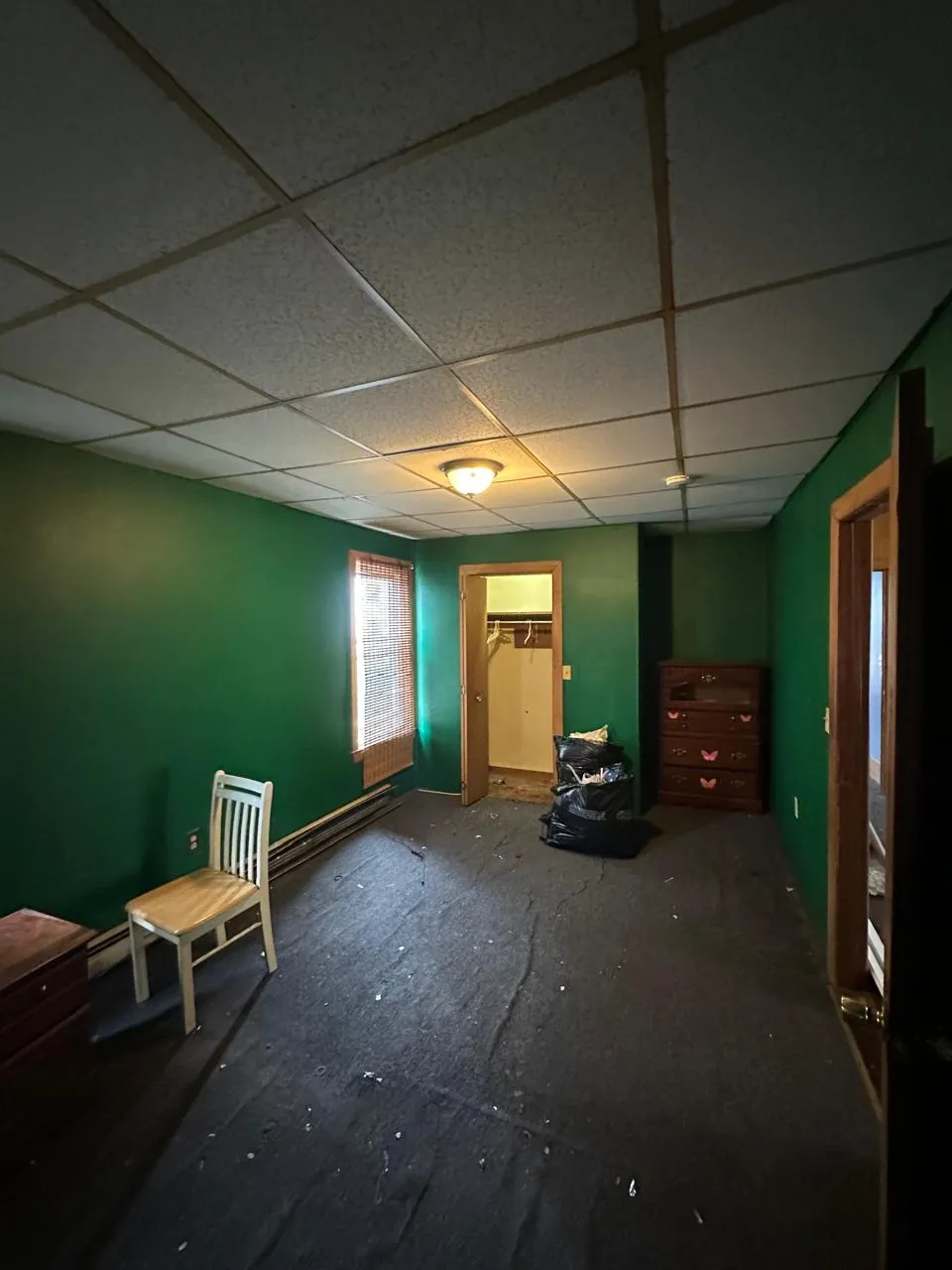 Dated room before renovation work begins